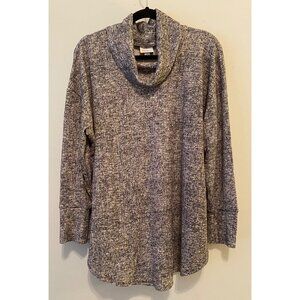 LuLaRoe Aubrey Cowl Neck Sweater Gray/Black 3/4 Sleeve 2XL